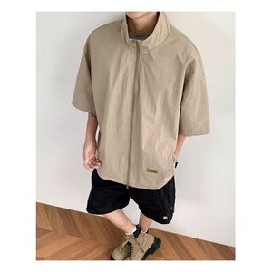 ER0355-P35日系短袖衬衫外套男夏季2025新款立领薄款半袖休闲上衣图片