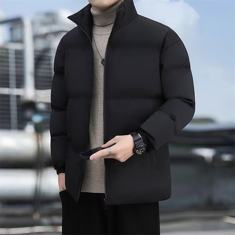 冬季纯色立领棉衣男女新款棉袄情侣装面包服保暖短款棉服外套图片