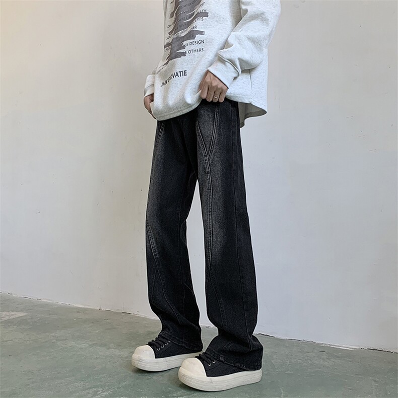 美式复古牛仔裤男秋季痞帅炸街裤子高街vibe直筒微喇裤70711-p47,男装牛仔裤,星座1008