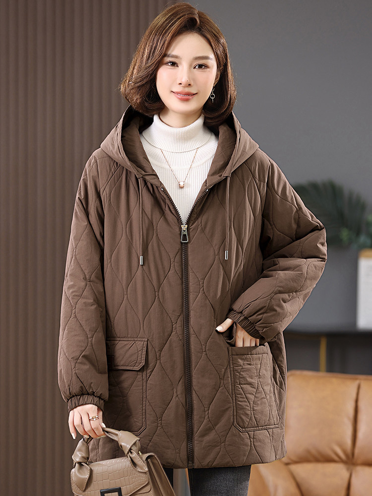 2025冬季时尚休闲夹棉加厚保暖舒适中长款棉服,女装棉衣/棉服,独衣靓