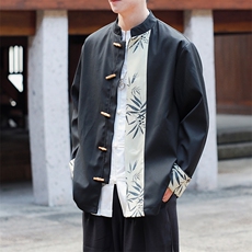 现货新中式2024情侣外景竹叶夹克加厚男士外套JK88-P100控158，男装夹克，电商A021