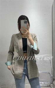 格纹西服外套图片