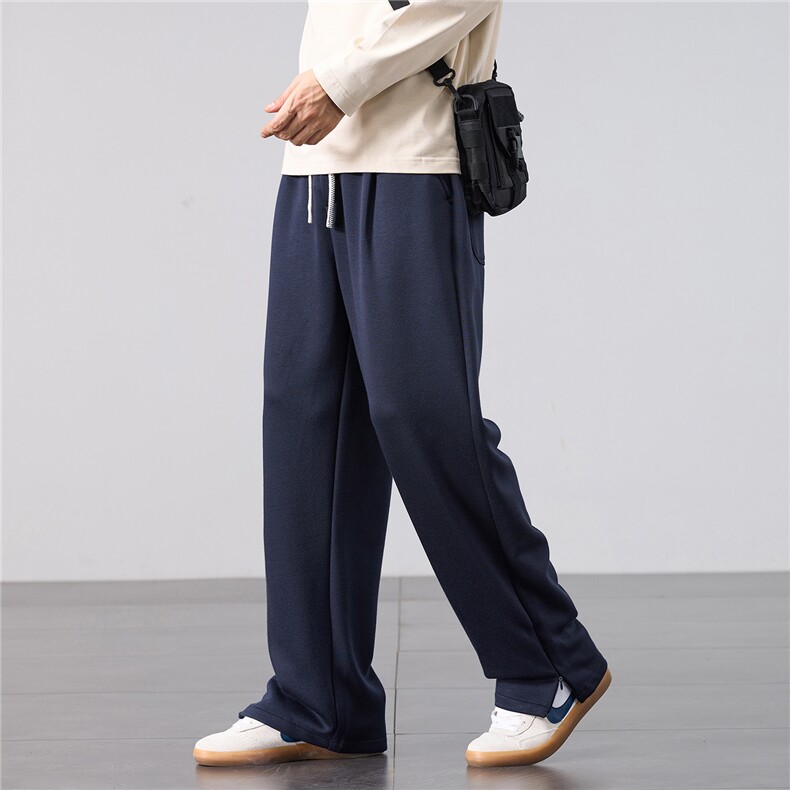 运动裤男直筒宽松潮流青少年百搭松紧腰针织卫裤休闲裤子M559-P40，男装休闲裤，星座509