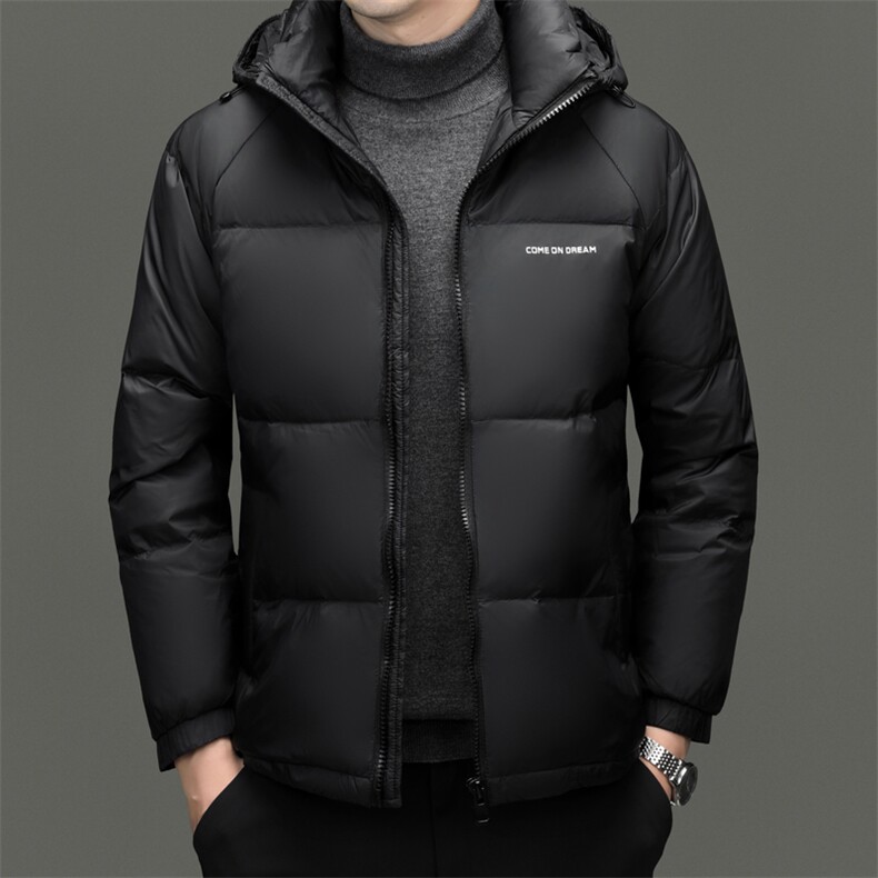 冬季男士鸭绒羽绒服时尚商务面包服保暖加绒男品质潮服连帽外套,男装羽绒服,钱塘6003（原4033）