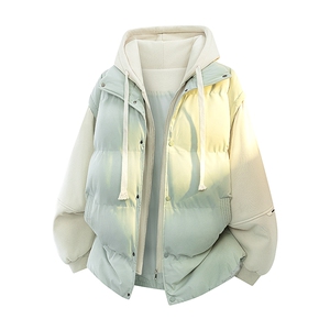 新款冬季羽绒棉服棉袄连帽假两件韩版宽松外套A436-2511-P85图片