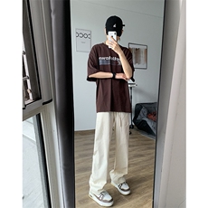 8XL-M特大码肌理感冰丝薄款休闲裤长裤男宽松百搭情侣裤K919P58，男装休闲裤，电商D206-1