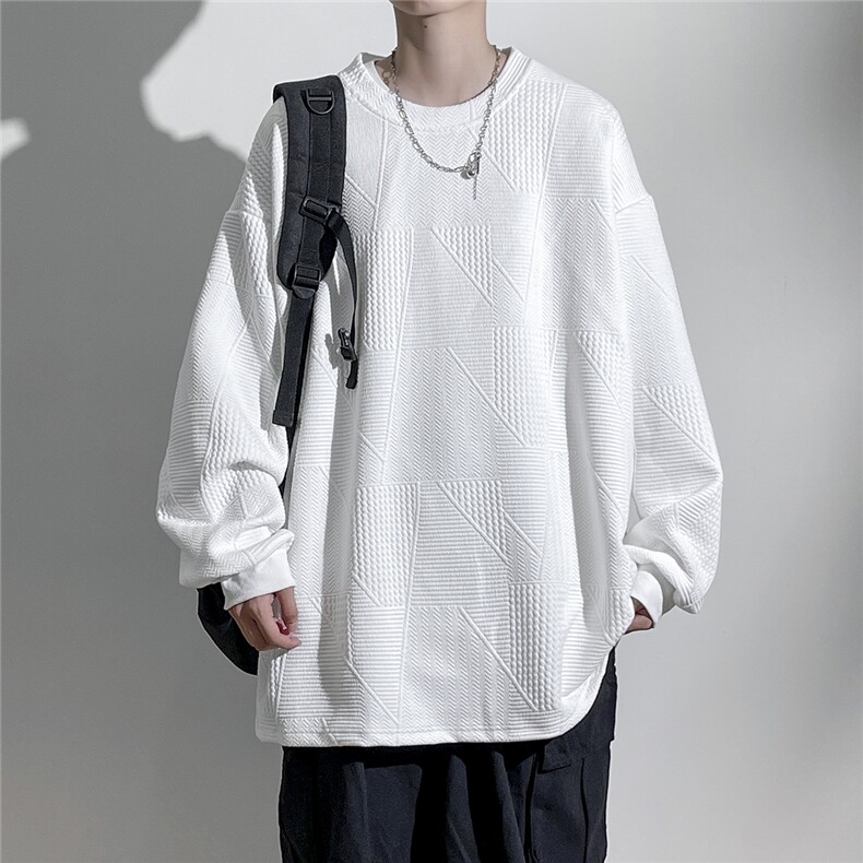 立体菱形三角花纹大码M-5XL卫衣男聚酯纤维95%氨纶5%WY77054P38，男装卫衣，星座226-2