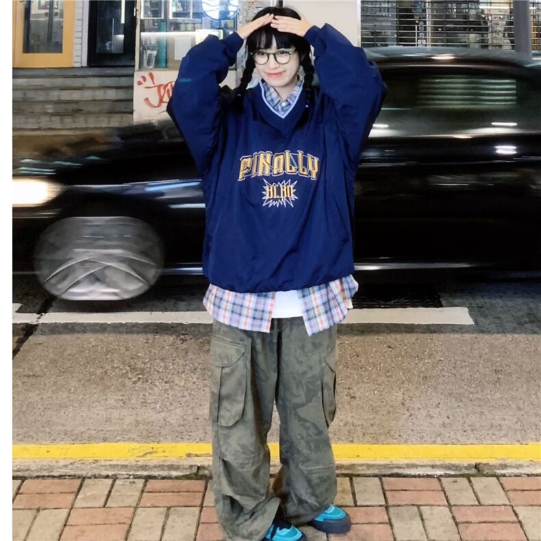 W65-P39百搭美式街头字母刺绣卫衣新款文艺ins简约日系流行,男装卫衣,电商B323A