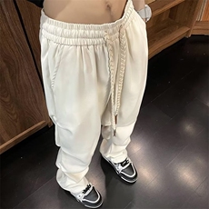 小众设计感褶皱休闲裤直筒垂感复古街舞潮ins宽松阔腿裤子-K6099，男装休闲裤，星座601-2
