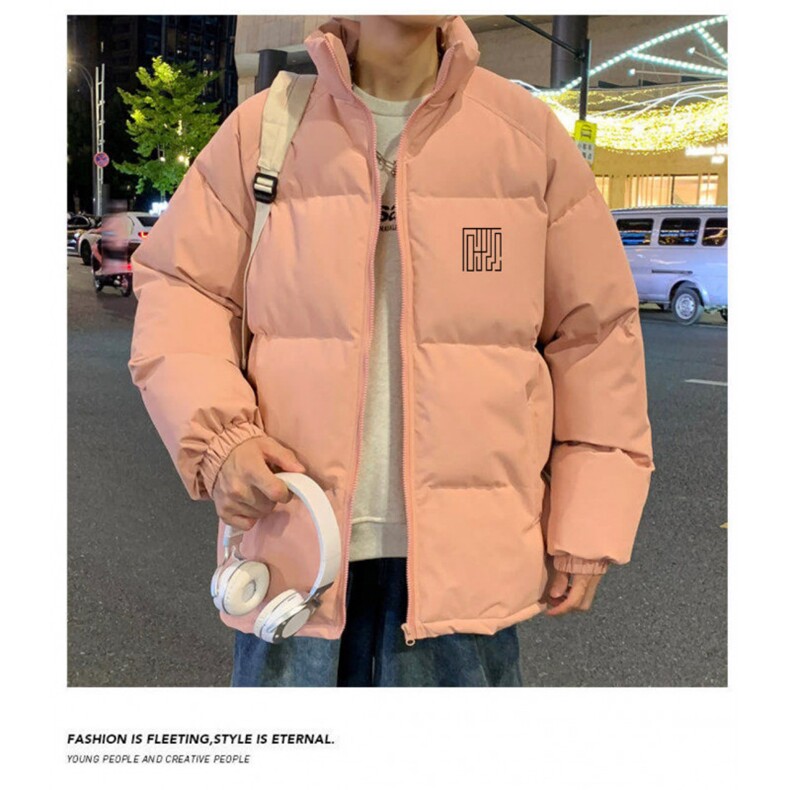 棉服男款冬季美式立领拉链棉服加厚棉衣外套短款面包服,男装棉衣,星座1013-1