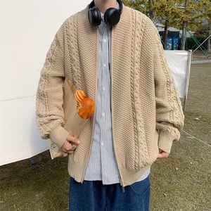 美式街头设计感圆领毛衣男慵懒风休闲针织衫M1606P60图片