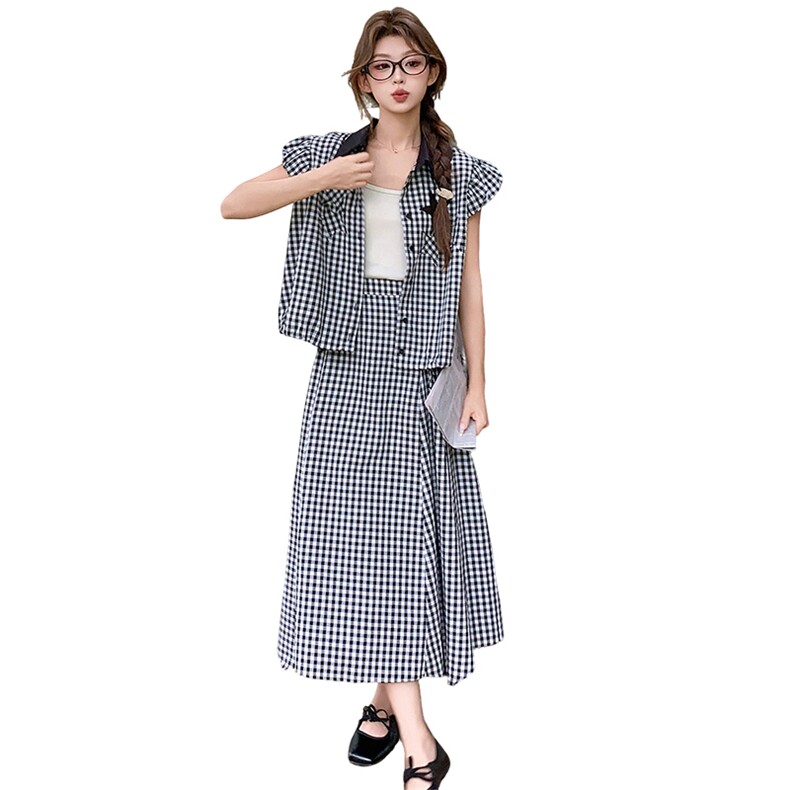 泡泡袖衬衫显瘦半身裙两件套2c169-2536-P155K228,女装套装/套裙,2C169