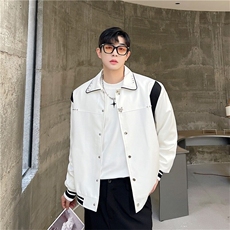网络图现货撞色毛呢拼皮休闲棒球服夹克外套RB612-P60，男装夹克，星座1005-4