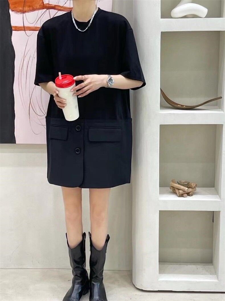 夏季新款拼接连衣裙，女装连衣裙，依纤