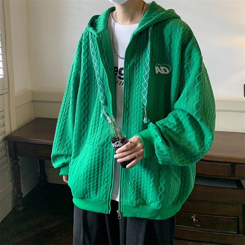 citboy酒店秋冬大麻花开衫连帽高品质卫衣夹克外套WK221-P60控88,男装卫衣,电商B370