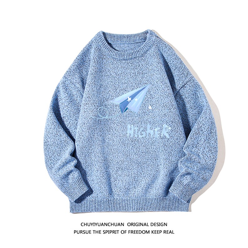加厚加绒毛衣男大码毛线衣男针织衫M19270-P45加绒款-P65白底,男装针织衫/毛衣,电商A040A