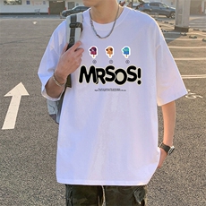 T802短袖t恤男夏季新款高街休闲纯棉体恤oversize大码宽松上衣服，男装T恤，星座304A-1