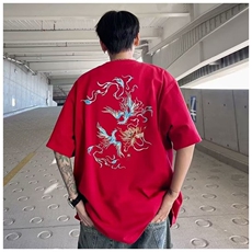 纯棉2025新中式潮短袖t恤男款夏季新款潮牌短袖宽松休闲上衣ins，男装T恤，星座1210-1