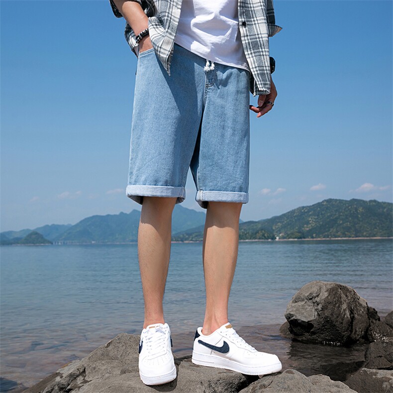 2021夏季新款牛仔短裤男薄款男士牛仔五分裤潮流DS794T,男装牛仔裤,电商A102