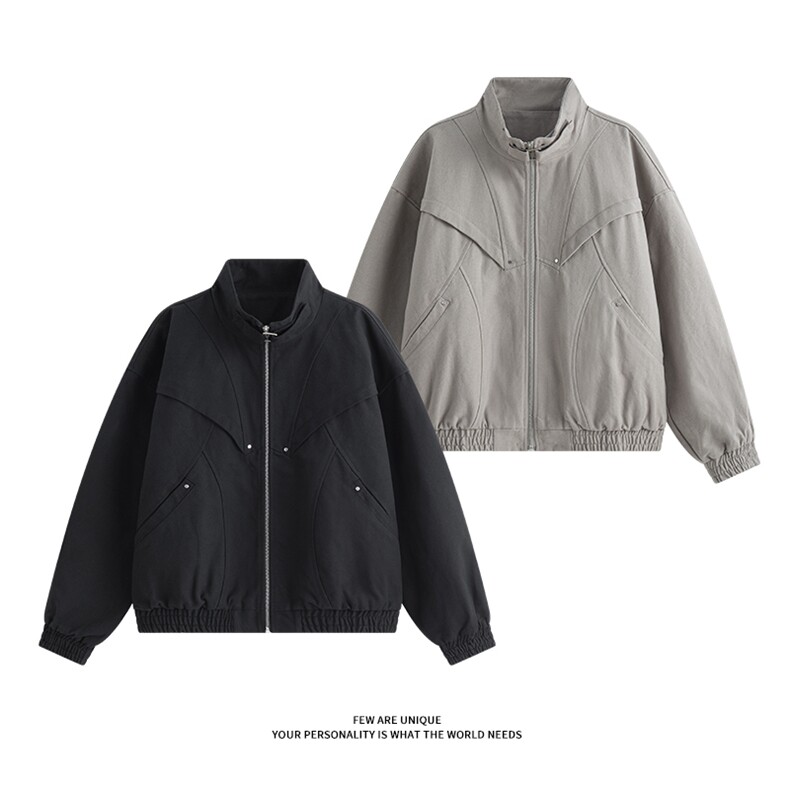 秋季新款夹克5Q4037-TP95168复古美式潮流拼接男短款外套解构图片