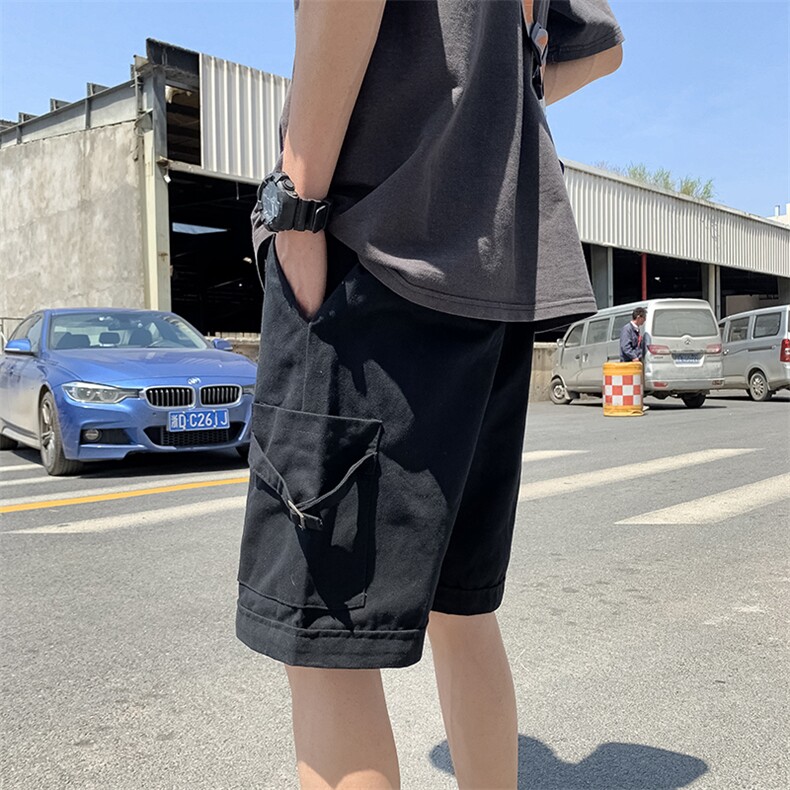 工装短裤男韩版潮流高街帅气2023夏季新款ins宽松五分裤K3401-P30图片