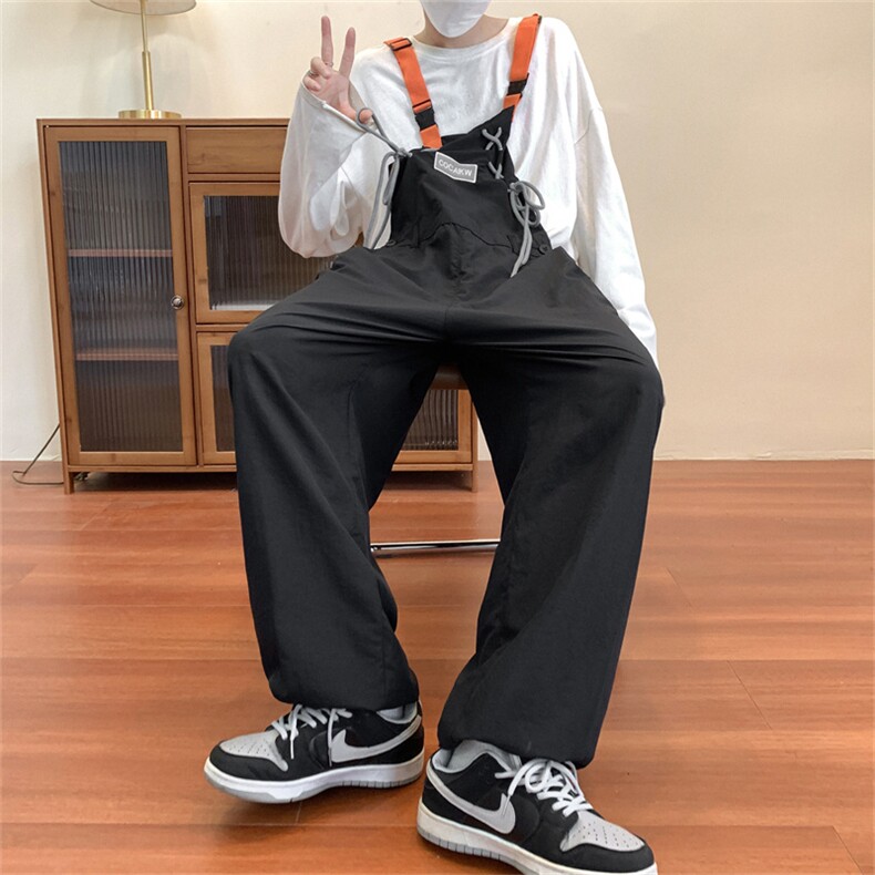 工装背带裤男潮牌高街日系复古直筒宽松休闲连体束脚裤GK881-P46,男装休闲裤,星座1008