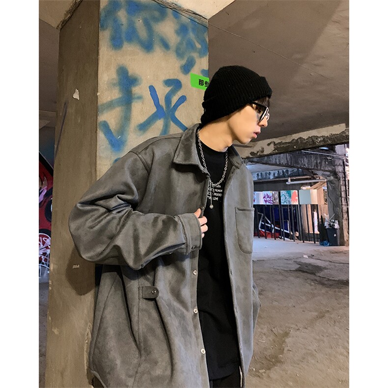 春秋衬衫小众夹克麂皮绒外套港风大码上衣潮1016-1CS70P68K89,男装夹克,星座1016-1（原电商B408-1）