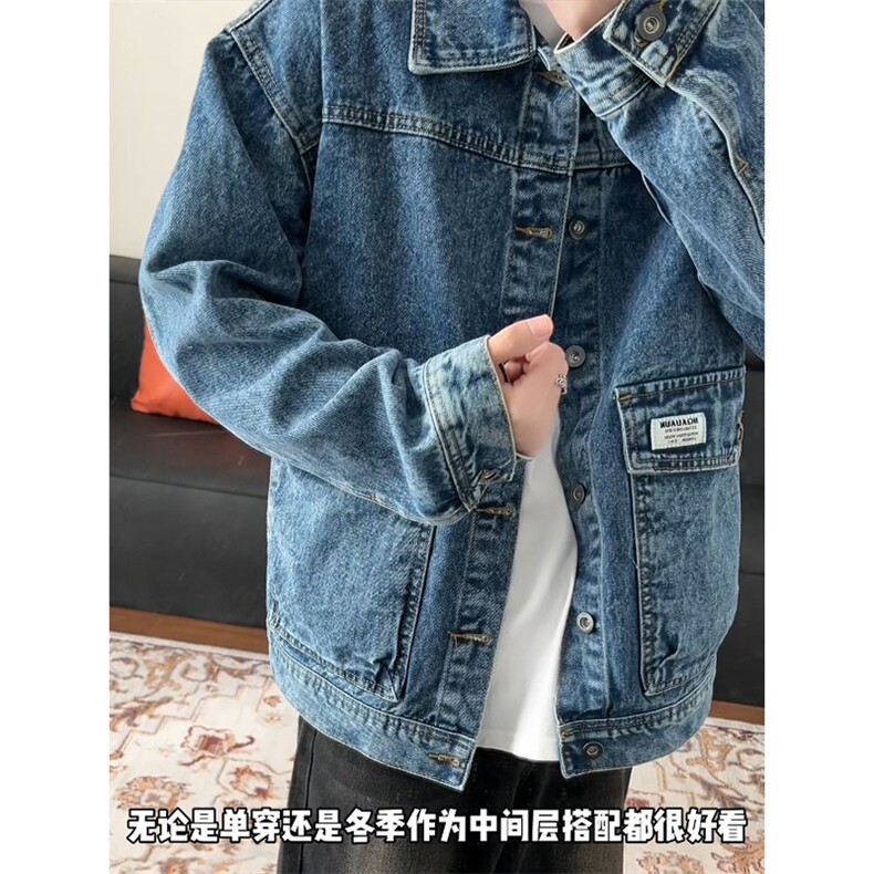 潮流小标休闲大码宽松男女立体牛仔外套夹克J301-P65【特价】，男装工装外套，电商A007