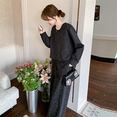 闪闪面料假两件上衣+裤子两件套2C167-813-P185-K259，女装套装/套裙，2C167