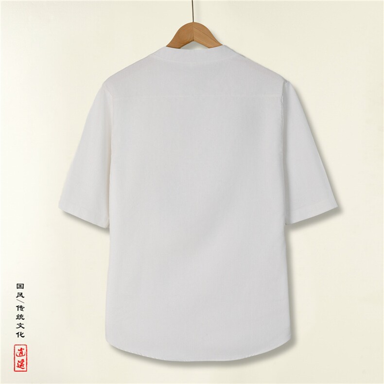 25夏季风大码青年棉麻短袖亚麻透气T恤原创刺绣半袖TZ84AP55,男装T恤,电商A021A