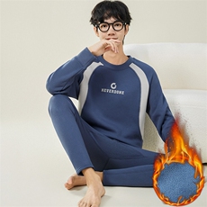 秋冬加绒加厚纯棉休闲保暖内衣套装两件套TZ3150-P75，男装棉衣，星座310B-3