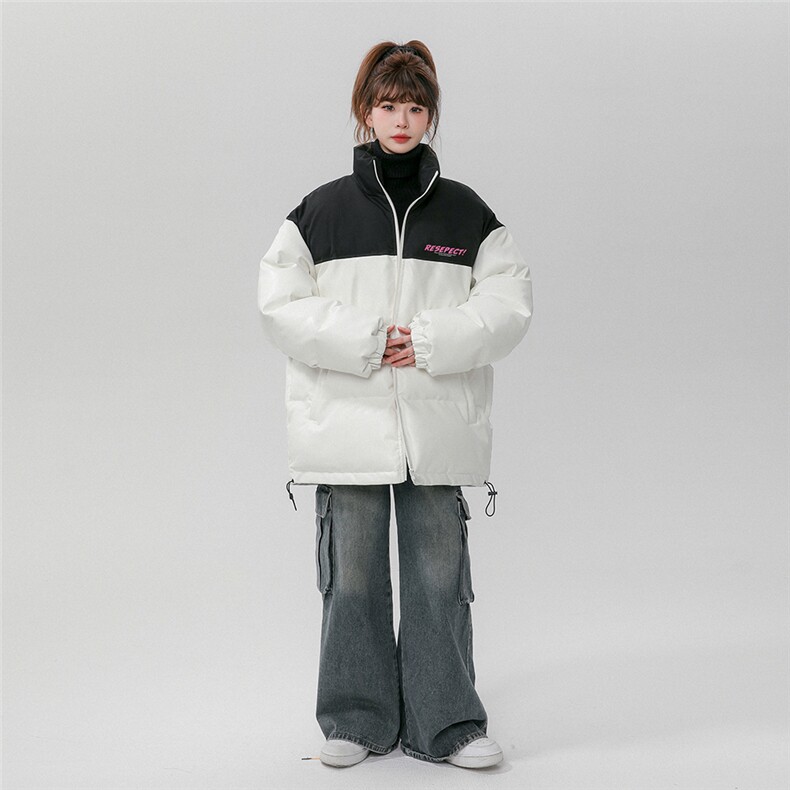中性风冬季拼色字母印花百搭PU皮棉服A268-MY84013特批115控168,男装棉衣,电商A268