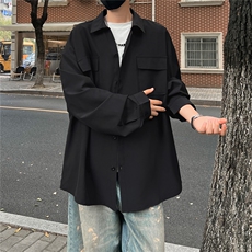 C5077/P40春装新款长袖多口袋工装衬衫男大码宽松潮流衬衣上衣，男装衬衫，电商A141