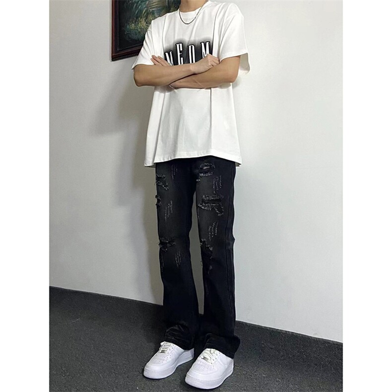 夏季美式高街ins小众破洞牛仔裤货号K755P6588,男装牛仔裤,电商A063