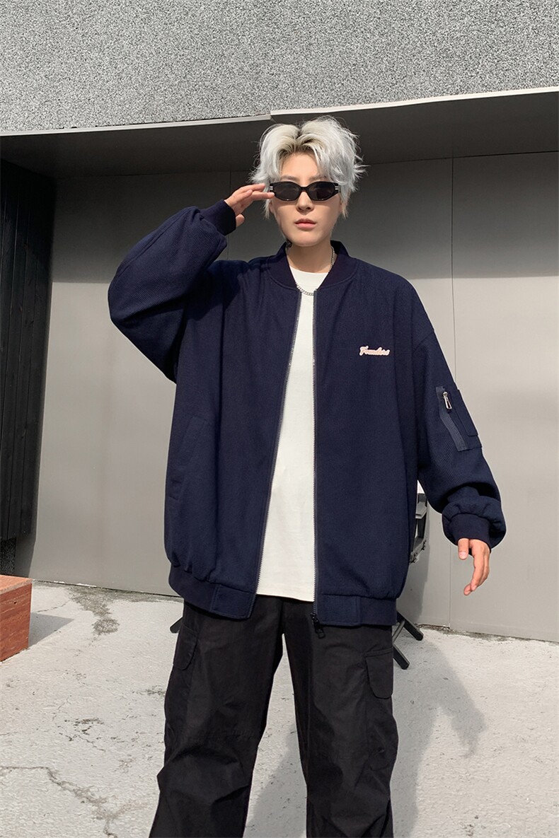 B225-W8657-P95-X128-新款宽松印花夹克-涤纶70%粘胶30%,男装夹克,电商B225