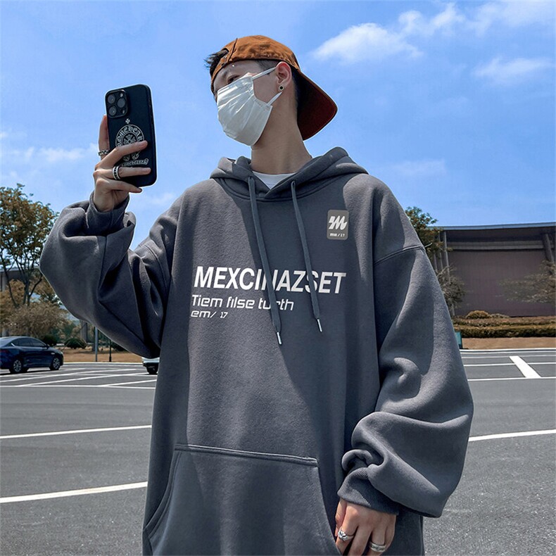 抖音得物供货可提供视频春装重磅美式宽松连帽卫衣DL2430,男装卫衣,电商A486-1
