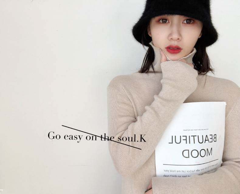 2025年秋季常规款通勤套头单件长袖堆堆领时尚百搭，女装针织衫/毛衣，沐策羊绒