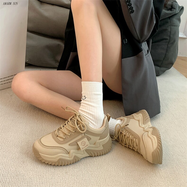 2024春季新款韩版透气老爹鞋女ins学生休闲鞋女厚底跑步鞋女,女鞋休闲鞋,电商A223