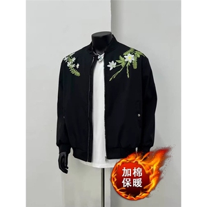 美式复古花卉刺绣排版飞行夹克JK2505-P80图片