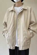 软皮衣服男士机车夹克翻领工装PU皮2025帅气短款JK2137-P80，男装夹克，星座210-1