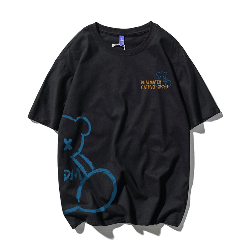T恤潮流圆领男港风印花2026新款白底平铺DS-B299-ZY1255特批P25,男装T恤,电商A061-1