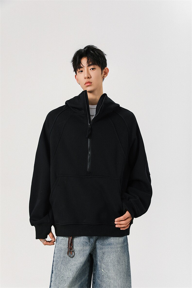 2026春季新款新款百搭大码400g高品质连帽卫衣W5083特P55控98,男装卫衣,电商A001
