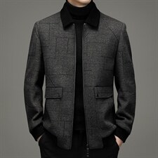 秋冬季2021中年男士毛呢大衣羊毛呢子短款休闲夹克男ZG2809-P270，男装夹克，电商B212（原钱塘6029）