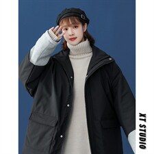 @中性风大码棉衣冬季假两件面包服立领宽松A125-Y271-P120女类,男装棉衣,电商A125