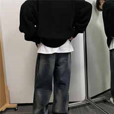 濮院毛衣立领极简风纯色拉链毛衣休闲复古男开衫厚毛衣LF499P50特，男装针织衫/毛衣，电商D256-2(原A064-2)