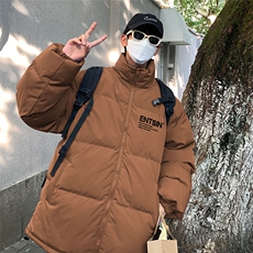 港风冬季时尚百搭宽松字母立领棉服外套MY62039特批65控99，男装棉衣，电商A268A
