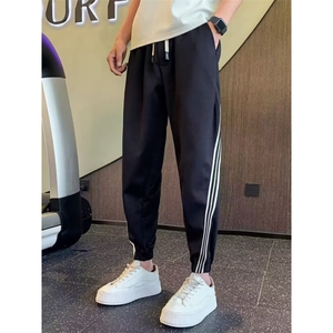 复古水洗做旧弯刀工装裤男女通勤cleanfit显瘦宽松阔腿微喇长裤潮图片