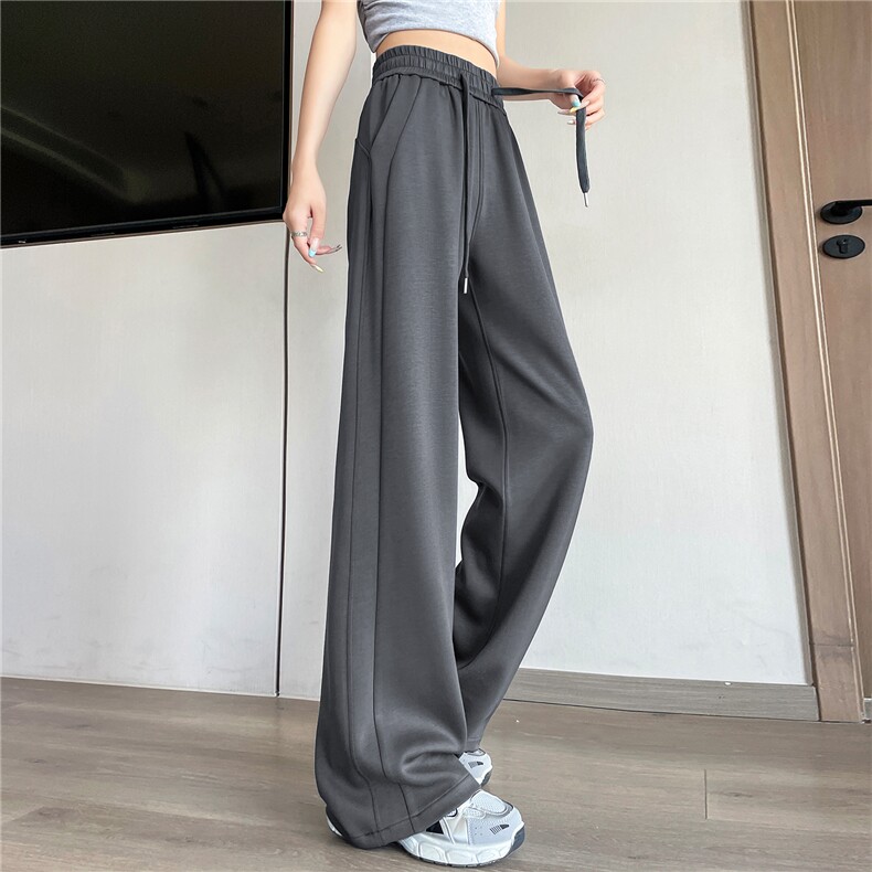 25夏季新款lulu瑜伽运动裤卫裤高腰直筒薄款休闲微喇拖地裤女,女装休闲裤,梦白服饰厂