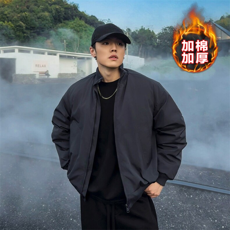 网图现货10w件防水痞帅高街短款夹克棉衣外套男J5232J加棉-特P55，男装夹克，电商A001
