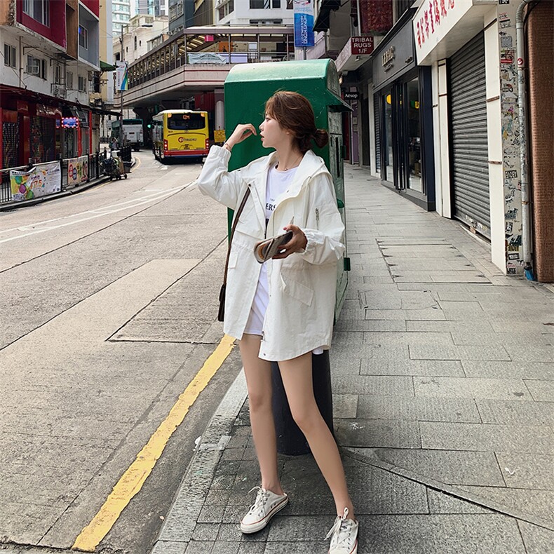 现货2021春季新款连帽工装风衣浙宝292A货号Q916,女装风衣,时倾STUDIO